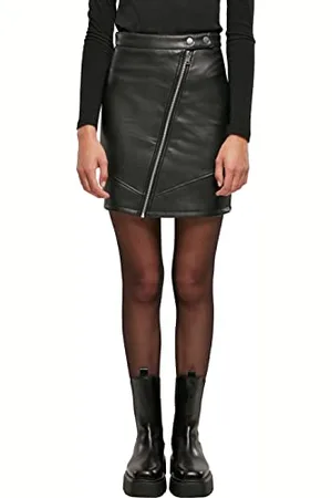 Urban classics Damen Ladies Synthetic Leather Biker Skirt, , L EU