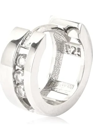 Brilio Timeless Round Silver Earrings EA214W sBS1179, Estándar, Nicht-Edelmetall, Kein Edelstein