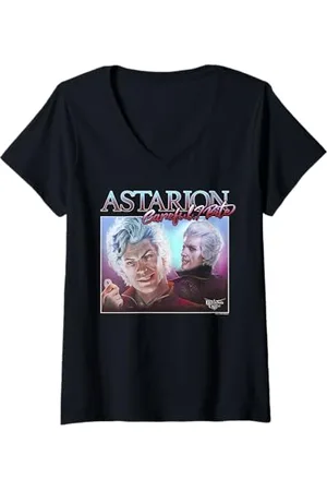 Dungeons & Dragons Damen Careful I Bite Astarion Portrait T-Shirt mit V-Ausschnitt