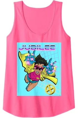 Marvel Comics X-Men Jubilee mit Raster und X-Logo Retro 90er Jahre Tank Top