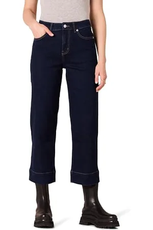 Amazon Damen Knöchellange Jeans mit normaler Passform, hohem Bund und weitem Bein, , 48