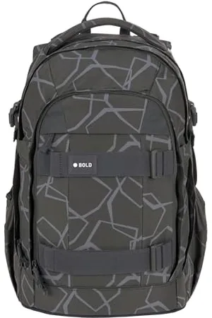 LÄSSIG BOLD Lässig Schulrucksack mit Reflektoren und höhenverstellbarem Rückenteil/School Backpack Bold Edges grey