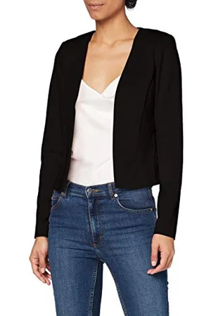 Ichi IHKATE SHORT BL Damen Blazer Kurzblazer Jacke Kurzblazer mit Stretch, Größe:S, Farbe:Black (194008)