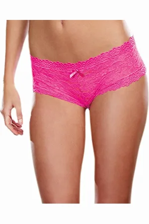 Dreamgirl Damen Stretch-Spitze, freche Hipster Panty - Pink - Klein