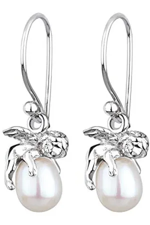Elli Ohrringe Damen Ohrhänger Schutzengel Elegant mit Süßwasserzuchtperle in 925 Sterling Silber