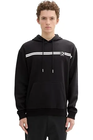 TOM TAILOR Herren Hoodie Sweatshirt mit Logo-Print, , M