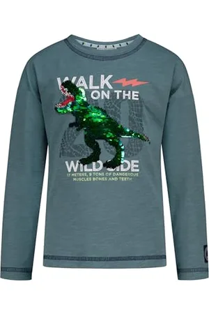 Salt & Pepper BY KIDS PARK Boys Longsleeve Print Sequins T-Rex