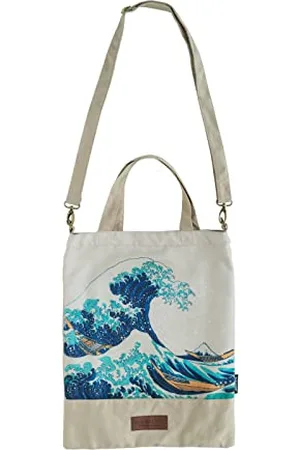 Grupo Erik Tote Bag Hokusai Die große Welle vor Kanagawa Baumwolltasche Bedruckt - Stofftasche Damen und Herren - Jutebeutel 34 x 1 x 42 cm Einkaufstasche