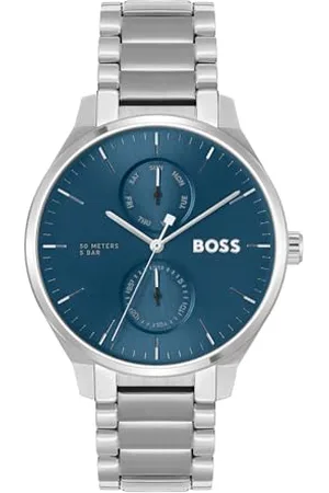 HUGO BOSS Multi Zifferblatt Quarz Uhr für Herren Kollektion Tyler mit Silbernes Edelstahlarmband - 1514106