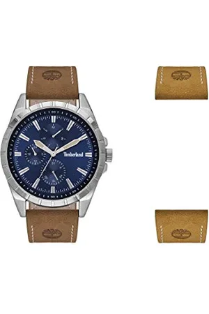 Timberland Herren Analog Quarz Uhr mit Leder-Kalbsleder Armband TBL15909JYS.03AS