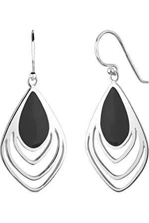 Elli Ohrringe Damen Feder Emaille Boho Hippie Festival in 925 Sterling Silber