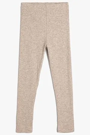 Koton Girls Basic Leggings Elastic Waistband Ribbed