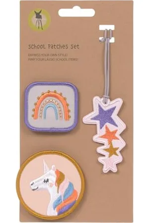 LÄSSIG Anhänger und Patches Set (3 Stk.) mit Druckknopf/School Patches Set