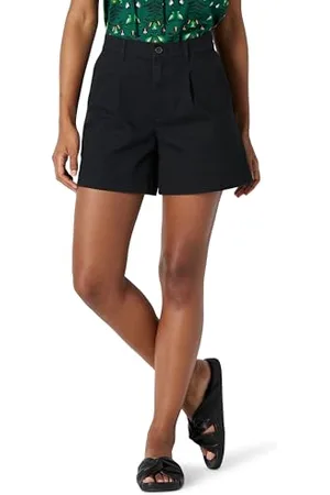 Amazon Damen Relaxed-Fit-Shorts mit hoher Taille und elastischem Rückenteil, , 36-38
