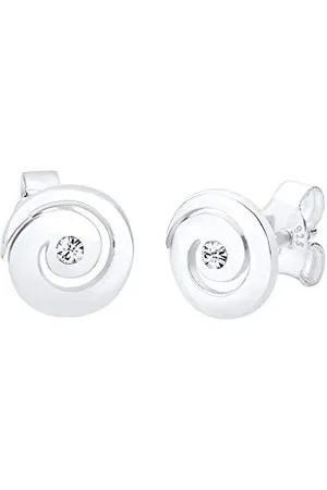 Elli Ohrringe Damen Ohrstecker Spirale Basic Modern mit Kristall in 925 Sterling