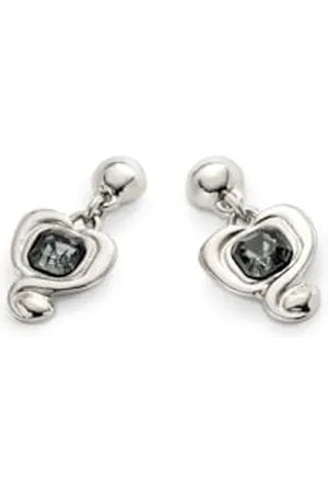 UNO de 50 UNOde50 Ohrringe, Metalllegierung, vergoldet mit 18 Karat, mit Herz, hellblauer Kristall, handgefertigter Schmuck, hergestellt in Spanien, Einheitsgröße, Sterlingsilber, Ohne Edelstein