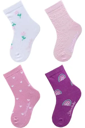 Sterntaler Socken 4er Pack Blumen - Baby und Kindersocken - modische Farben, Muster und Designs - hoher Baumwollanteil - optimale Passform - Vorteilspack Mädchen Strümpfe- , Größe 26