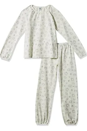 Petit Bateau Jungen A01YJ Pyjamaset, weiß/silberfarben, 3 Jahre