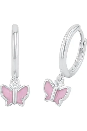 Prinzessin Lillifee Creolen 925 Sterling Mädchen Kinder Ohrschmuck, 1,8 cm, , Schmetterling, Kommt in Schmuck Geschenk Box, 2037941