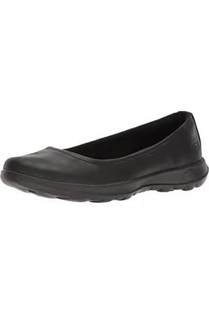 Skechers Damen Go Walk Lite-Gem Geschlossene Ballerinas, Schwarz (Black Textile/Trim Bbk), 39 EU