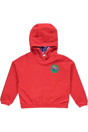 Green Cotton Jungen Mushroom Hoodie Hooded Sweatshirt, , 140 EU
