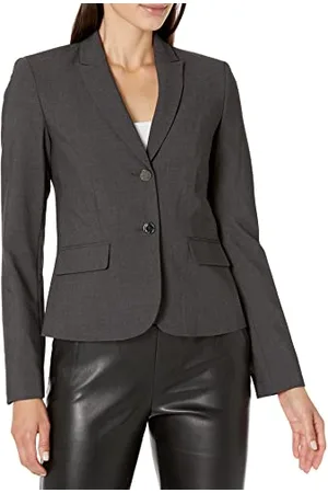 Calvin Klein Damen Blazer mit Zwei Knöpfen (Standard- und Petite-Größen) - grau - 42