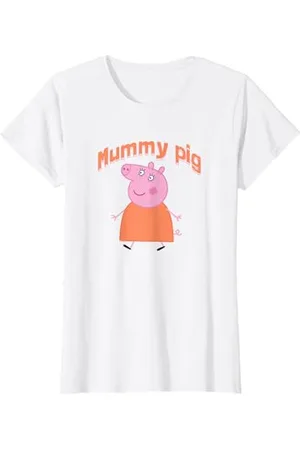 Peppa Pig Muttertag Mummy Pig Portrait T-Shirt - Unisex - S - Blue, Pink - Kids - Cartoon - Crew-Neck - Kurzarm - T-Shirt - 1 Count