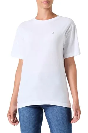 Replay Damen T-Shirt Kurzarm Basic, Weiß (White 001), S