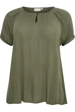 Kaffe Kurzarm-Bluse KCami Bluse Große Größen Damen Kurzarm Rundhals Plus Size Shirt 50