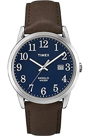 Timex Easy Reader TW2P75900 Herren-Armbanduhr, Lederarmband, 38 mm, Braun