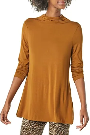 Amazon Damen Langärmelige Jersey-Tunika Stehkragen (Früher Daily Ritual), , XXL