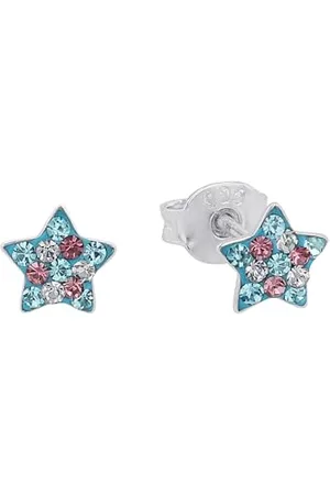 Prinzessin Lillifee Kinder-Ohrstecker Stern 925 Silber rhodiniert Kristall - 2013175, Blau/Lila, onesize