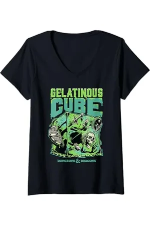 Dungeons & Dragons Damen Acid Gelatinous Cube T-Shirt mit V-Ausschnitt