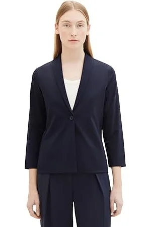 TOM TAILOR Damen Regular Fit Basic Blazer Jacke mit 3/4-Arm, , S