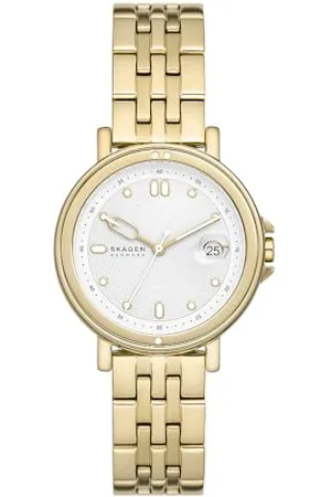Skagen Signatur Uhr für Damen, Quarzwerk mit Edelstahl- oder Lederarmband, , 34MM