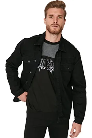 Trendyol Herren Herren Regular Basic Plain Denim Jacke Coat, , M EU