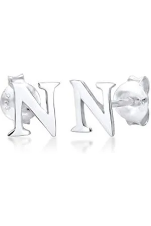 Elli Ohrringe Damen Stecker Buchstabe N Initialen Minimal aus 925 Sterling Silber