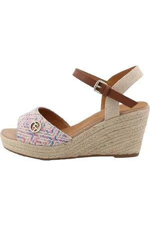 TOM TAILOR Damen 5390010034 Keilsandale, Blue-Multi, 40 EU