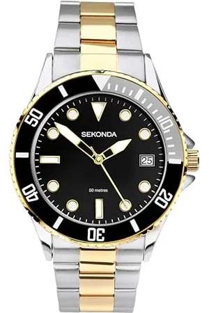 Sekonda Herren Datum klassisch Quarz Uhr mit Edelstahl Armband 1562.27