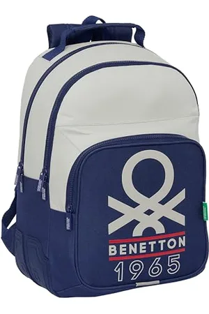Safta BENETTON VARSITY Schulrucksack für Kinder, ideal für Kinder verschiedener Altersgruppen, bequem und vielseitig, Qualität und Widerstandsfähigkeit, 32 x 15 x 42 cm, Marineblau/Grau, Marineblau /