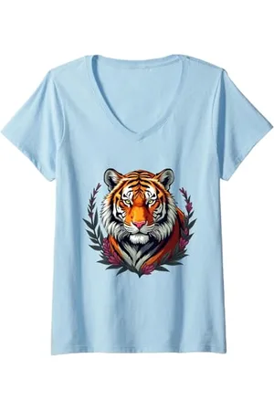 Tiger of Sweden Damen Bunte -Grafik T-Shirt mit V-Ausschnitt