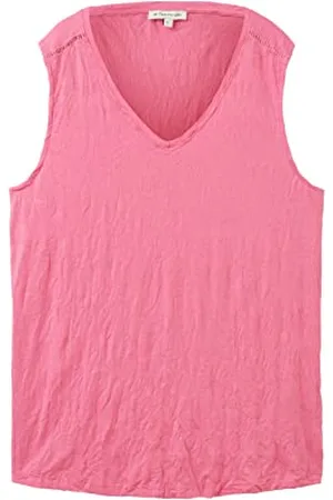 TOM TAILOR Damen 1037429 Top mit Crinkle-Struktur, 31647-Nouveau Pink, L