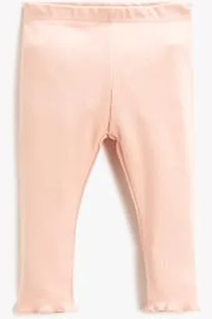 Koton Baby Girl Ribbed Cotton Leggings Elastic Waist