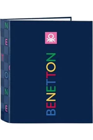 Safta Benetton Damero Ringordner mit 4 Ringen, ideal für Kinder verschiedener Altersgruppen, bequem und vielseitig, Qualität und Widerstandsfähigkeit, 27 x 6 x 33 cm, , M, Casual