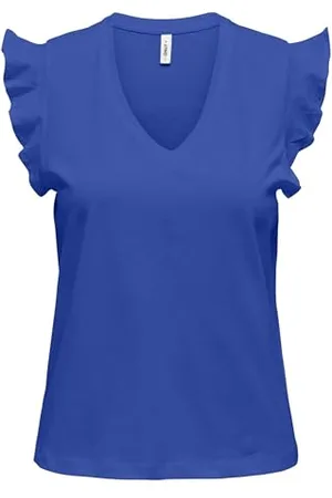 ONLY Onlmay Life S/S Frill V-Neck Top Box JRS