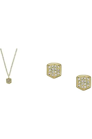 Fossil Damen Crest Kette Halskette Heritage und Ohrstecker - Edelstahl