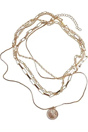 Urban classics Unisex Halskette für Männer und Frauen Coin Layering Necklace, vierreihige Modeschmuck-Kette, , one size
