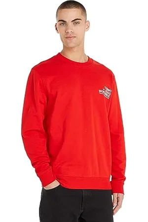 Tommy Hilfiger Herren Sweatshirt Regular Entry Graphic Crew ohne Kapuze, (Deep Crimson), XXL