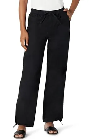 Amazon Damen Mid-Rise-Hose mit Weitem Bein in Übergröße und Fallschirmhose, , XS