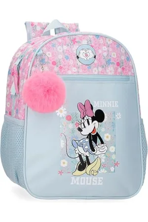 Disney Minnie Happy Kinderrucksack, Schulrucksack, aus Polyester, Seitentaschen, verstellbare breite Träger, Tragegriff oben zum Aufhängen, Magic Fix-System.